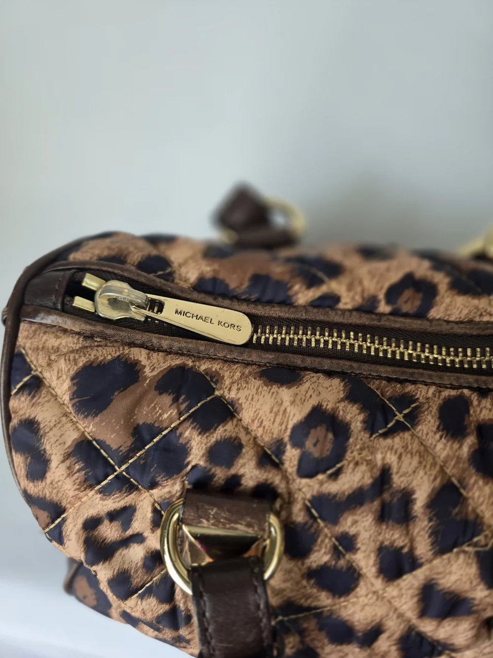 Michael Kors Leopard Print Satchel - Brown and Black